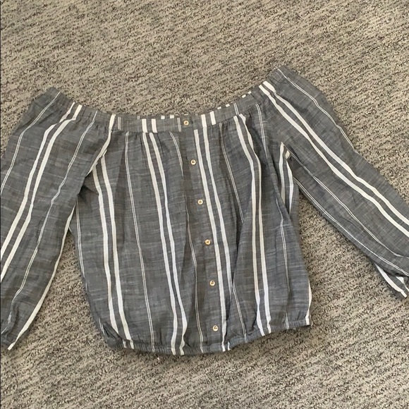 Dynamite off the shoulder striped top - Picture 1 of 3